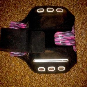 Armband holder for phone.